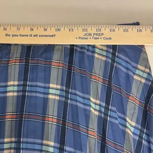 8 BY YOOX Blue Plaid Pleated Maxi Skirt Made in Italy Size IT 44‎ US 8 Picnic thumbnail 8