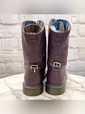 Dr. Martens Aimilie Foldover Leather‎ Boots Oxblood Union Jack 10 EUC thumbnail 9