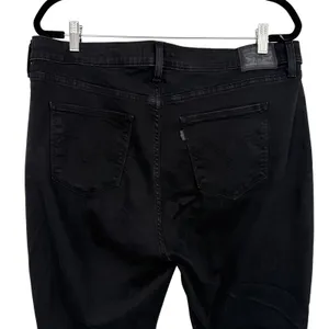 Levi's Classic Straight Jeans Women 18 Black Excellent Stretch Denim Mid Rise thumbnail 6