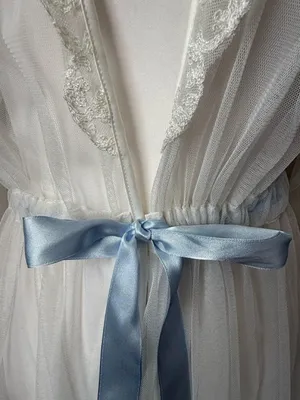 Ivory Mesh Bridal Robe White thumbnail 5