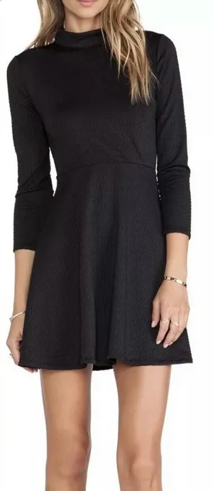 Free People Cutout Open Back Black Mini Dress‎ Size S thumbnail 1