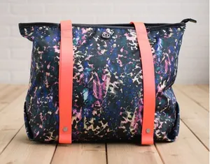 Lululemon Floral Print Tote Bag Pink Straps Gym Travel Beach Bag thumbnail 1