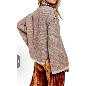 Free People Women's Multicolor Turtleneck Pullover Sweater Size S thumbnail 3
