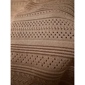 Aritzia Babaton Pointelle Open Knit Midi Tube Skirt Bodycon Neutral Patterned thumbnail 2