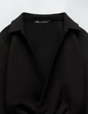ZARA Textured Top Black Medium (New with Tag) thumbnail 4
