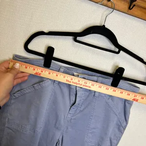 Torrid Womens 14 Blue Cargo Cropped Pants Double Button Utility Capris S148 thumbnail 6