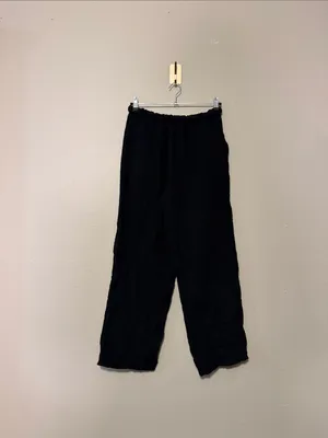 Little Moon Aritzia Sail Pant Wide Leg Pull On Black 100% Organic Cotton Medium thumbnail 5