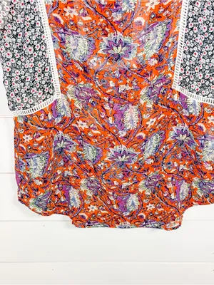 Anthropologie Meadow Rue Floral Colorblock Sleeveless Top, EUC, Medium thumbnail 10