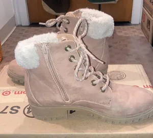 Tan Furry Trim Madden Girl Booties - Size 7.5 thumbnail 2
