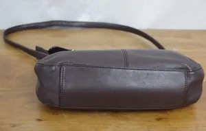 Stone Mountain Small Brown Leather Shoulder Bag Purse thumbnail 5