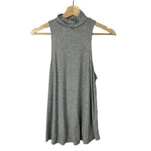 Free People Gray Topanga Mock‎ Neck Swing Tank Top S thumbnail 2