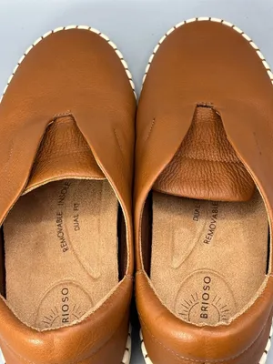 Brioso Sabino Flat Shoes Womens 8 Brown Leather Slip On Round Toe 202404ZE thumbnail 7