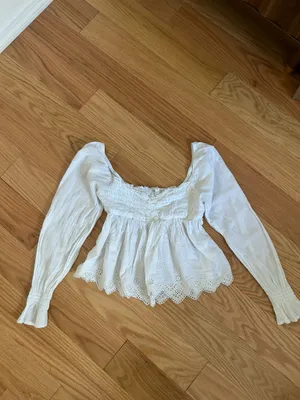 American Eagle White Eyelet Top thumbnail 2