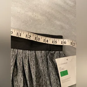 NWT Sag Harbor Size L Gray Heather Pleated Elastic Waist Lightweight Maxi Skirt thumbnail 7