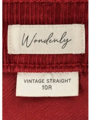 Wonderly Vintage Straight Corduroy Pants Red Size 10R High Rise Stretch thumbnail 3