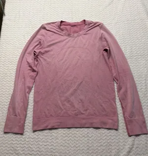 Lululemon Swiftly Tech Long Sleeve Shirt Pink Heathered Crew Neck Size 6 4501 thumbnail 1