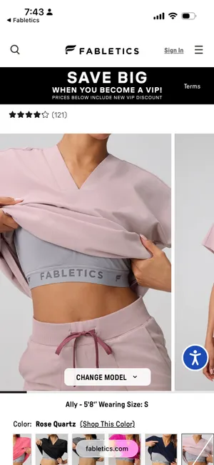 Fabletics Scrub Set built in bra thumbnail 4