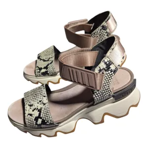 Sorel Kinetic Impact Mauve Vapor Snakeskin Printed Leather and Nylon Sandals 7 thumbnail 7
