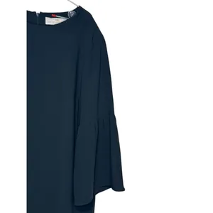 Amanda Uprichard Women Dress Shift Bell Sleeve Round NeckZip Back Black‎ Large thumbnail 2