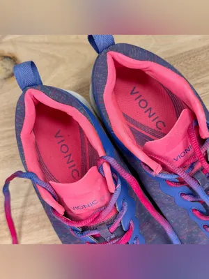 Vionic Agile Fyn Mesh Lace Up Low Top Sneakers Blue Pink Space Dye Size 8 335FYN thumbnail 9