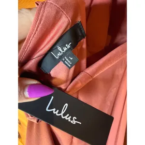 NWT Lulus Lavinia Rusty Rose Mock Neck Backless Maxi Dress Bridesmaid Gala Sz L thumbnail 7