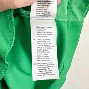 COS | Contrast Panel Cotton Blend A-Line Mini Dress in Bright Green thumbnail 8