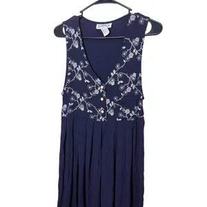 JUST IN THYME LTD Vintage‎ Maxi Dress Sleeveless Floral Embroidered Purple thumbnail 2