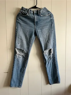 Garage Light Blue Distressed Boyfriend Jeans - Size 1, Waist 25) thumbnail 2