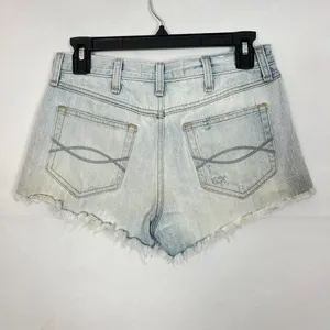 Abercrombie & Fitch High-Rise Distressed Denim Shorts Size 0 thumbnail 6