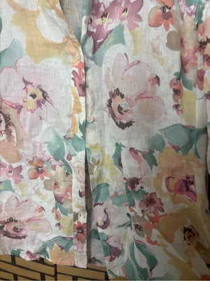 Lauren Ralph Lauren white floral button down shirt size medium thumbnail 3