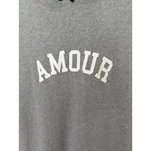 Zadig & Voltaire Amour Hooded Sweatshirt Dress Medium Gray Cotton Modal Pocket thumbnail 2