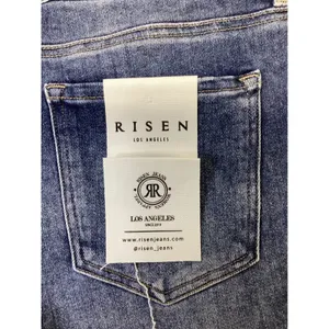 Risen Jeans Cuffed Mid Rise Denim Shorts Medium Wash RDS6459 Size L NWT thumbnail 4