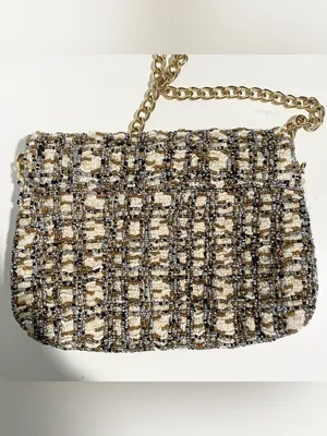 Zara NWT beaded embellished gold chain bag cream black & gold thumbnail 4