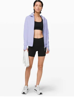 Lululemon Heathered Lavender Dusk Light Purple Cotton Scuba Hoodie size 6 thumbnail 2