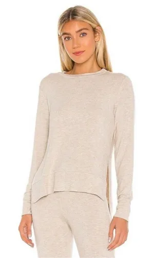 Beyond Yoga Just Chillin Sweater Womens M Side Slit Cozy Soft Oatmeal Tunic thumbnail 1