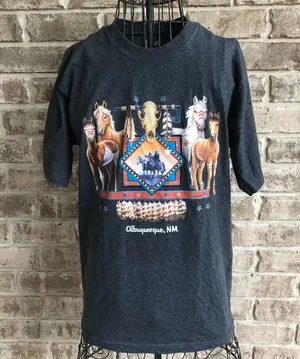 Hanes Albuquerque New Mexico T Shirt Horses Southwest thumbnail 1