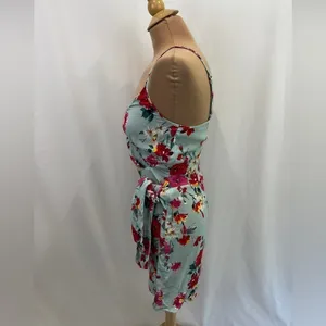 YUMI Kim Light Blue Floral‎ Faux Wrap Mini Dress thumbnail 4