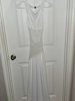 Peppermayo White Maxi Dress with Sheer Lace Midsection thumbnail 4