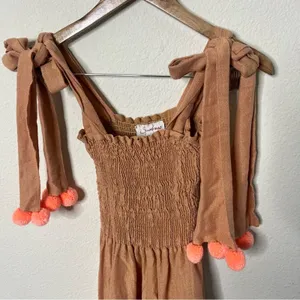 Anthropologie Sundress Pom‎ Jumpsuit Tie Straps Wide Leg Womens Size XS / S thumbnail 8