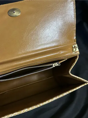 Gold Snakeskin Embossed Women’s Clutch Bag thumbnail 9