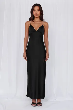 Hello Molly Maxi Dress Satin Black thumbnail 3