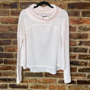 We The Free People Baby Pink Cozy Time Funnel Neck Top Women's Size XS thumbnail 2