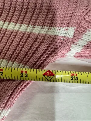 Merokeety Striped Pink sweater Maxi Dress v-neck Collared L side slits casual thumbnail 11