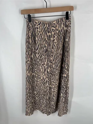 Aritzia Wilfred Cherie Midi Skirt Brown Black Animal Print Size 0 thumbnail 6