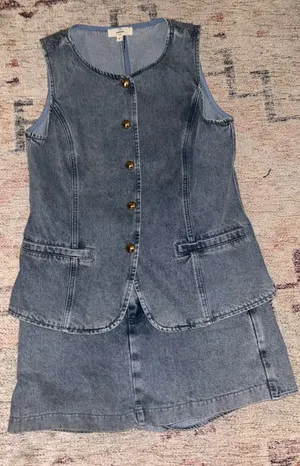 Entro denim vest, and skort set  thumbnail 1