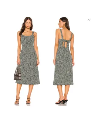 Free People Lorelai Printed Midi Dress Green Floral Womens Size S thumbnail 2
