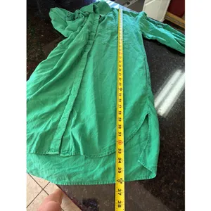 YFB Young Fabulous Broke Green Linen Dress Sz s Tunic Shirt Beachy‎ Lightweight thumbnail 7