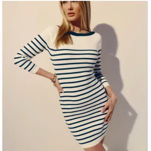 NWT REFORMATION Ines Striped Ribbed Knit Crewneck Mini Dress Sz L thumbnail 4