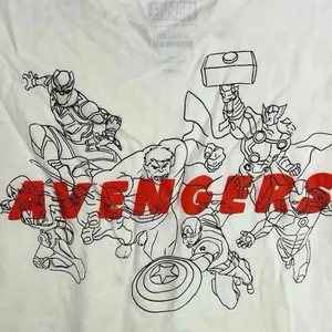 Marvel Unisex White Graphic Avengers Print Crew Neck Short Sleeve T-Shirt Top M thumbnail 2