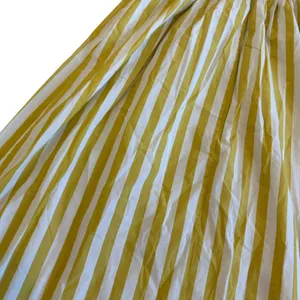 A New Day Yellow White Striped Maxi Dress Sundress Strapless Cotton Size Medium thumbnail 11